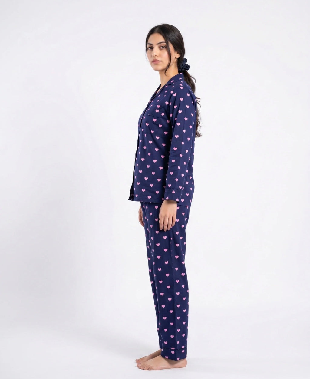 Windy hearts printed night suite