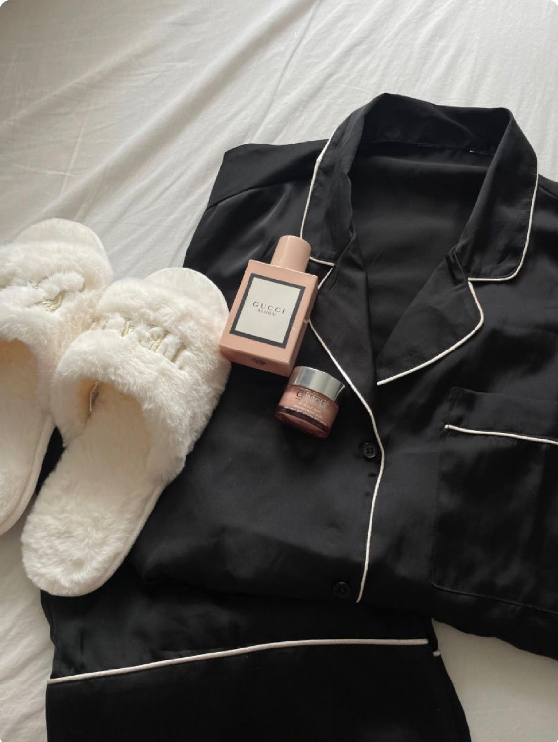 Black silk pajama set